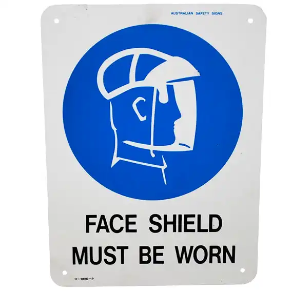 Livingstone Safety Sign 'Face Shields Must Be Worn In This Area' 30 x 22.5cm Self-Adhesive Vinyl