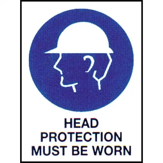 Livingstone Printed Sign 'Head Protection Must Be Worn' 450 x 600mm Metal