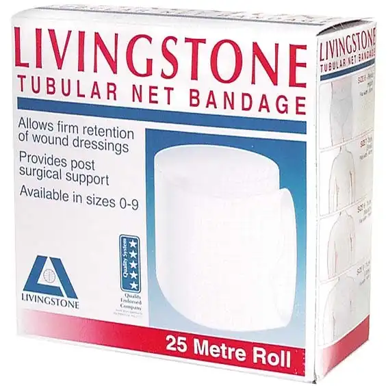Livingstone Tubular Net Bandage Size G No. 6 Anal/Genital Flat Width 55mm 7.5m (unstretched) 25m (stretched)