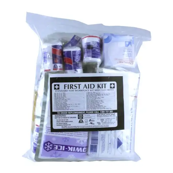 Livingstone Standard Workplace First Aid Complete Set Refill Only in Polybag Medium for 1-25 people