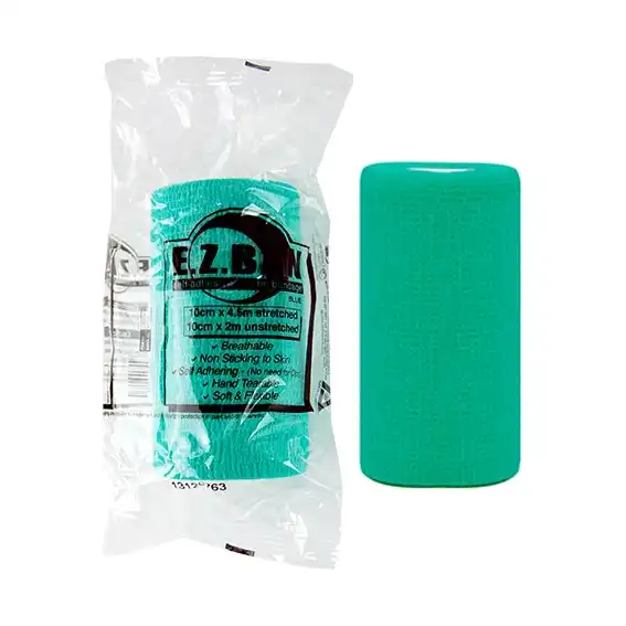 E.Z. Ban Wrap Cohesive Elastic Bandage 10cm x 2m stretch to 4.5m Green