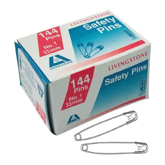 Livingstone Safety Pins No. 1 27mm 144 Box