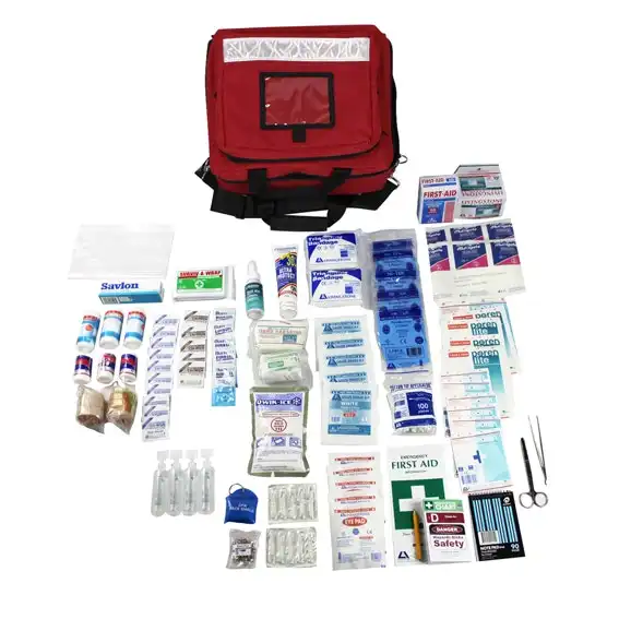 Livingstone Construction First Aid Kit Class A Complete Set In Red Multi Compartment Heavy Duty Carry Bag for 1-25 People