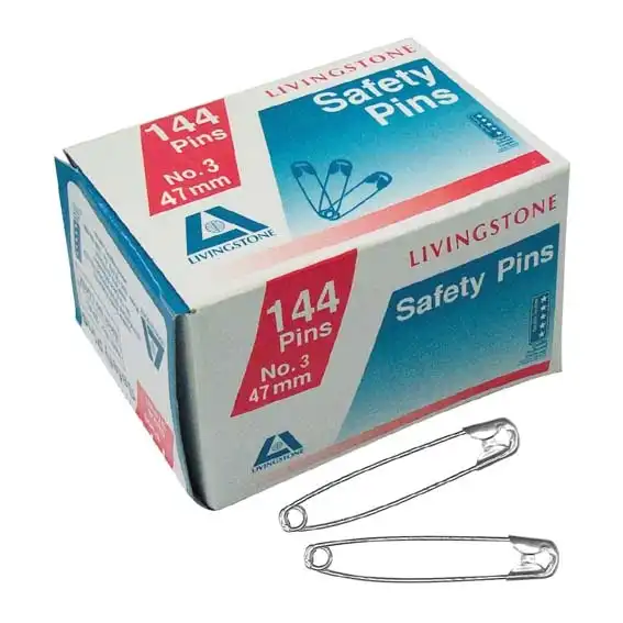 Livingstone Safety Pins No. 3 51mm 144 Pack