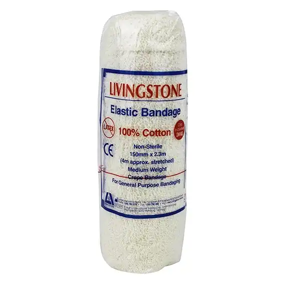 Livingstone Crepe Bandage Weight, 15cm x 4m, Wrinkled
