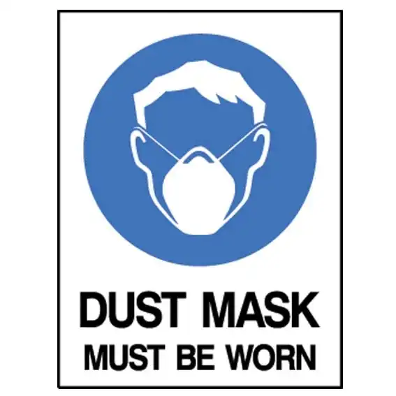 Livingstone Printed Sign 'Dust Mask Must Be Worn' 225 x 300mm Metal