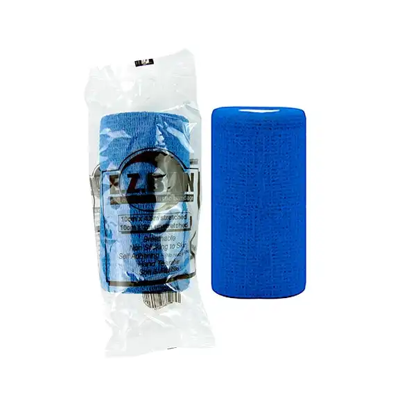 E.Z. Ban Wrap Cohesive Elastic Bandage 10cm x 2m stretch to 4.5m Blue