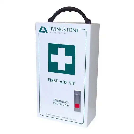 Livingstone First Aid Empty Metal Case 1-Way 38 x 21 x 12 cm Wall Mountable Self Lock-In