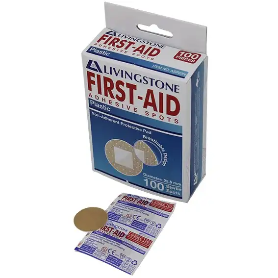 Livingstone Adhesive Round Spot Plaster with Pad 22.5mm 100 Box