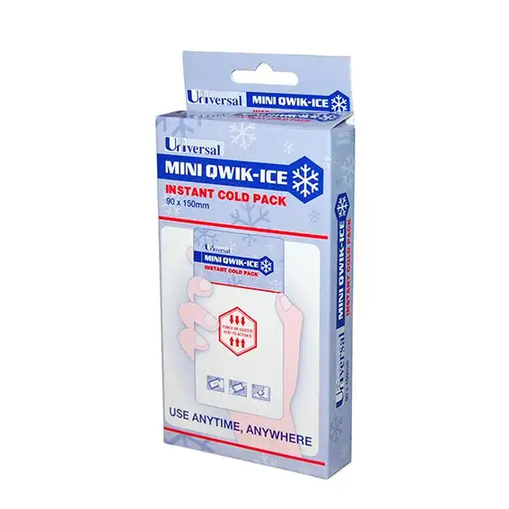Qwik-Ice Instant Mini Cold Pack 15 x 9cm Recyclable Polyethylene & Nylon Pouch