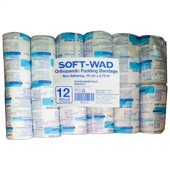 Soft-Wad Orthopaedic Undercast Padding Bandage, 10cm x 2.75m, Non-Adhering Absorbent, Non-Sterile, 12/Pack