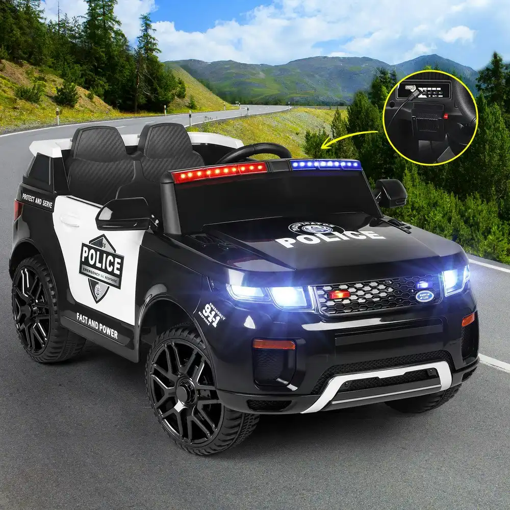 Alfordson Ride On Car Kids Police 12V Electric Toy Black