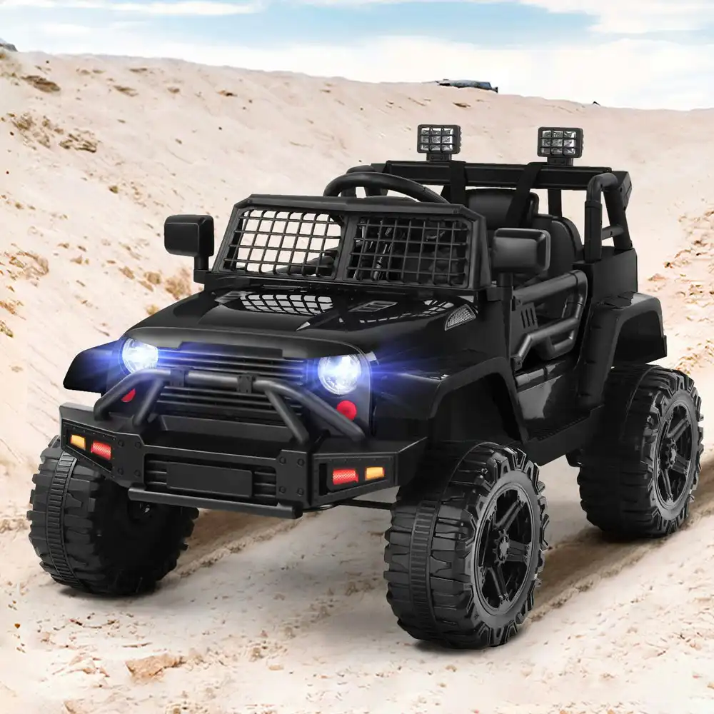 Alfordson Kids Ride On Car Toy Jeep Electric 12V 60W Motors R/C LED Lights Black