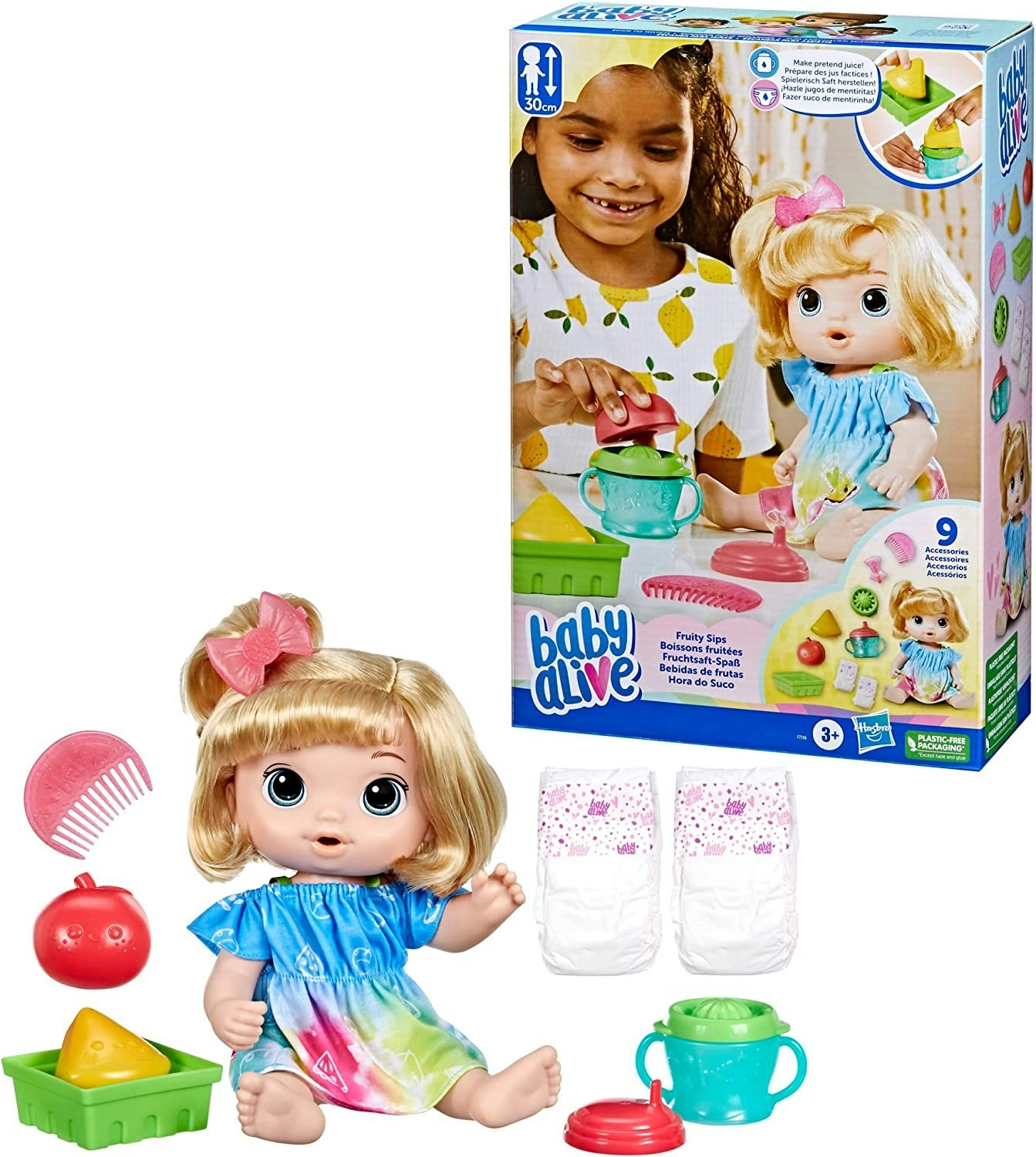 Baby Alive Fruity Sips Doll Lemon (Blonde Hair)