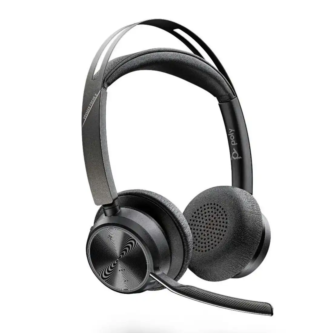 Poly Voyager Focus 2 UC Stereo Noise-Canceling On-Ear Headset (Standard, USB Type-A, Charging Stand)