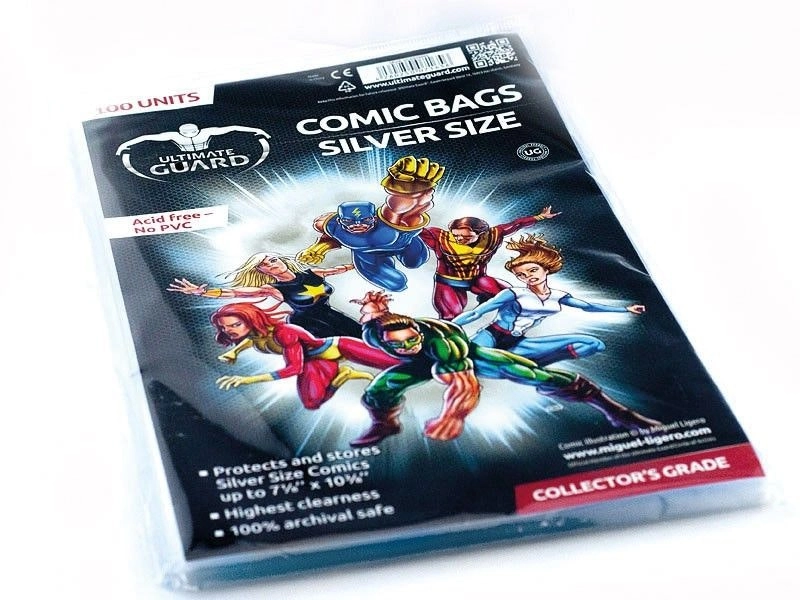 Ultimate Guard Comic Bags Resealable Silver Size (100)