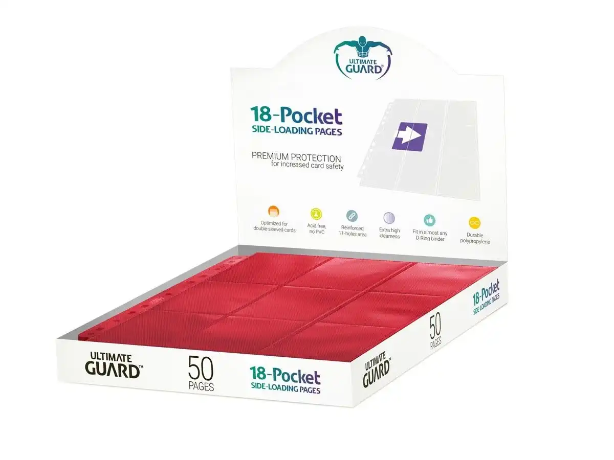 Ultimate Guard 18-Pocket Pages Side-Loading Red (50)