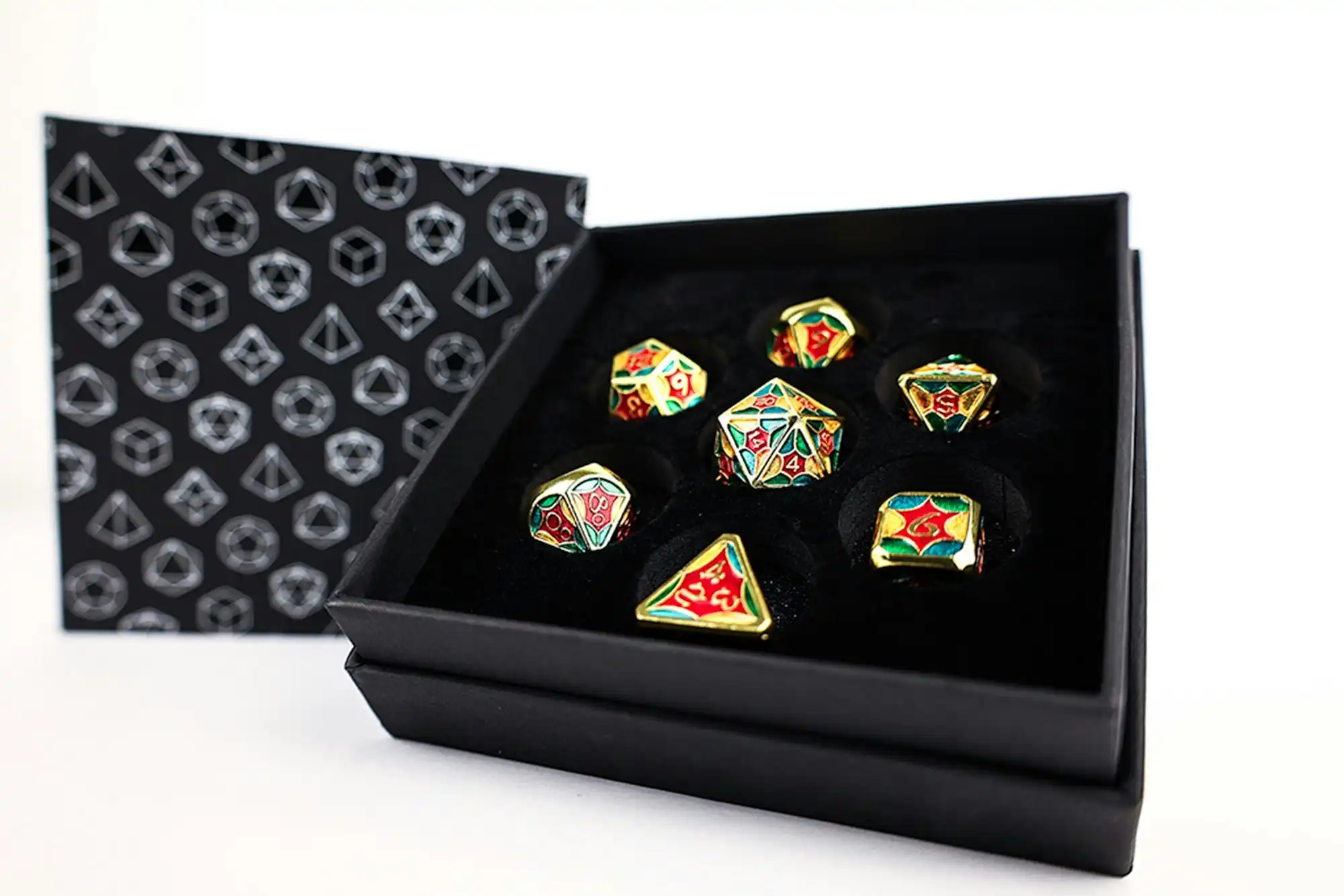 LPG Dice Set - Metal RPG Leadlight 4 Colour/Gold