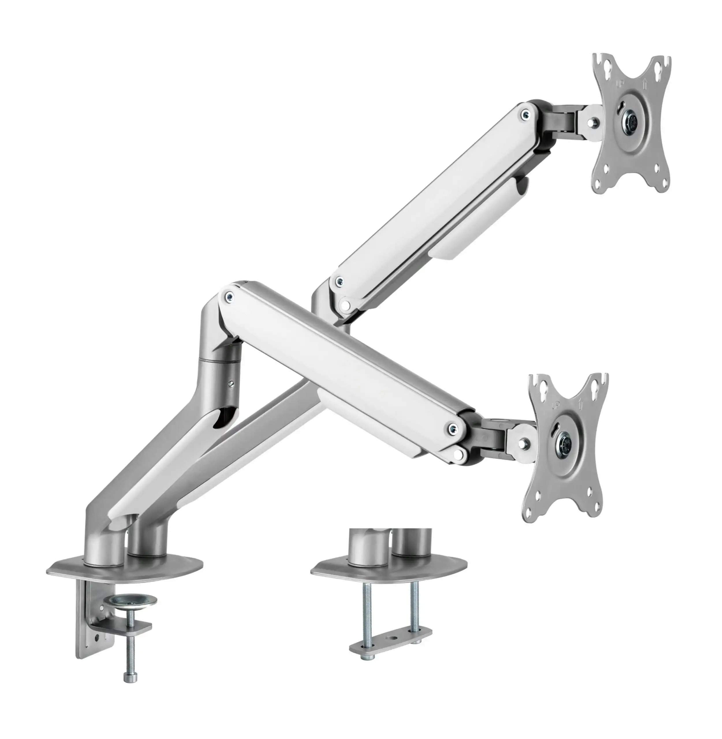 Brateck Economical Spring-assisted Dual Monitor Arm - Matte Grey