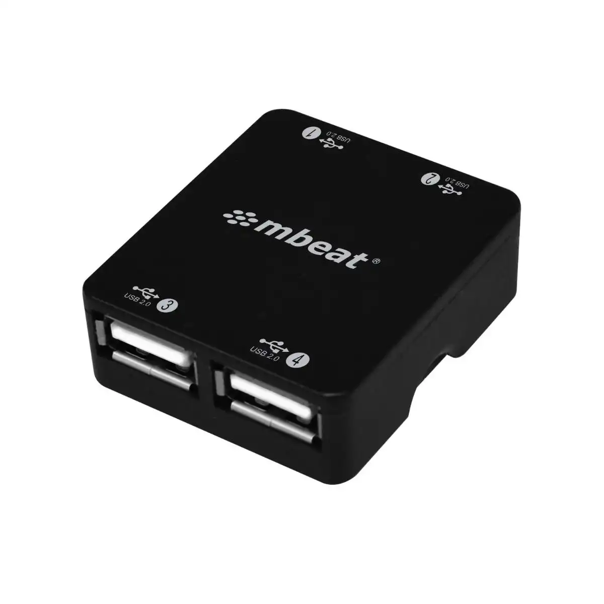 mBeat 4 Port Usb 2.0 Hub Usb 2.0 Plug And Play - Black