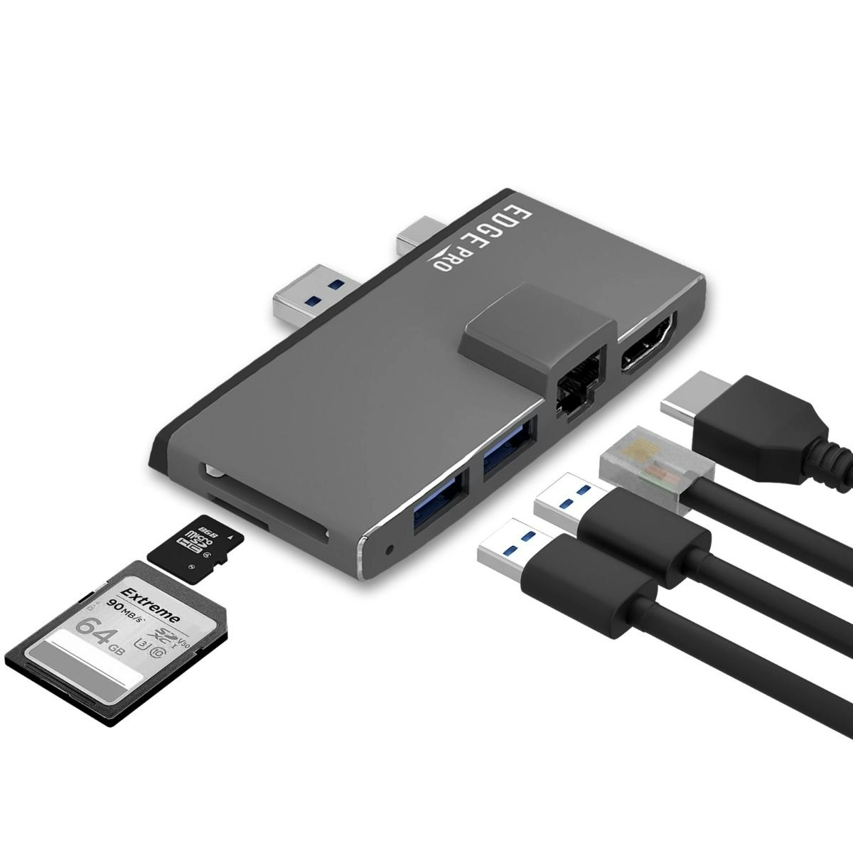 mBeat Edge Pro Multifunction Usb-c Hub For Surface Pro 5/6 - Black