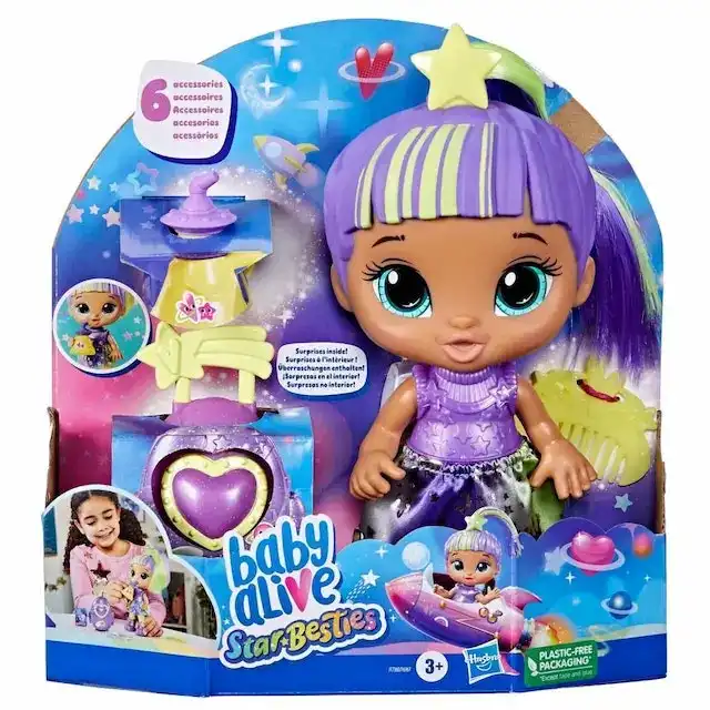 Baby Alive - Star Besties Doll Lovely Luna 8-inch Space Themed Baby Alive - Doll with Accessories
