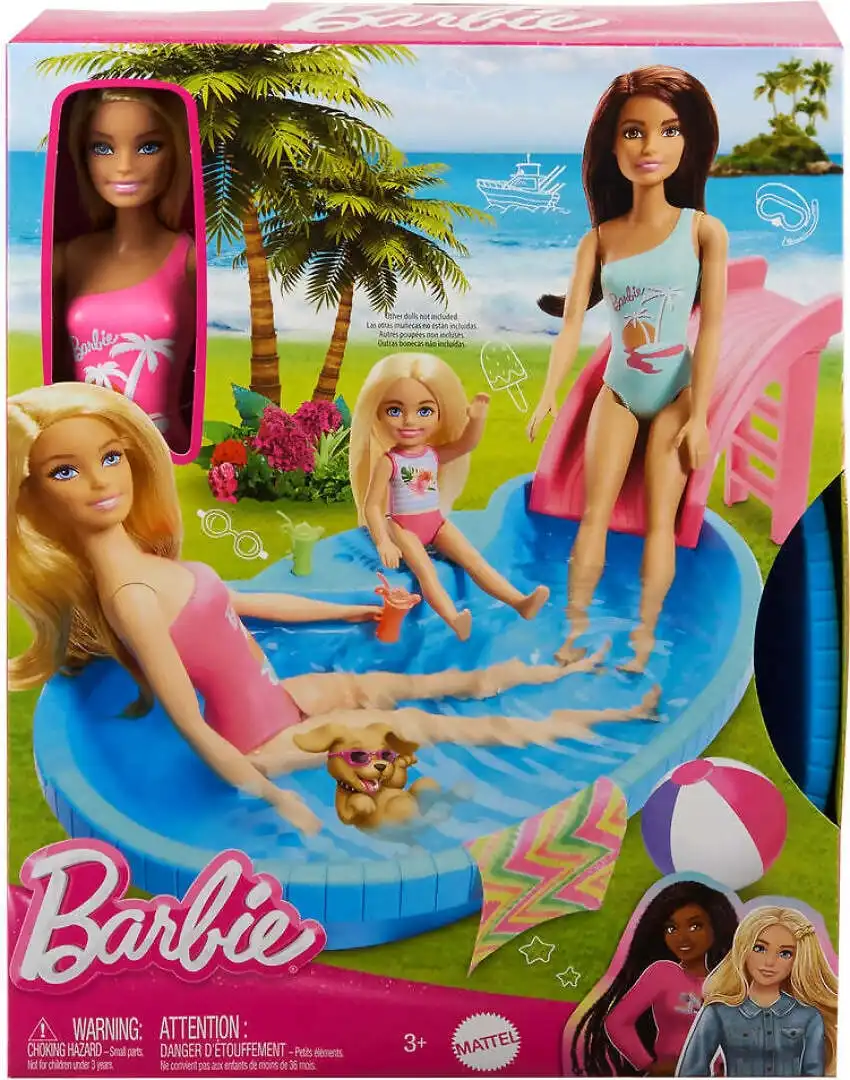 Barbie - Summer Pool With Doll - Mattel