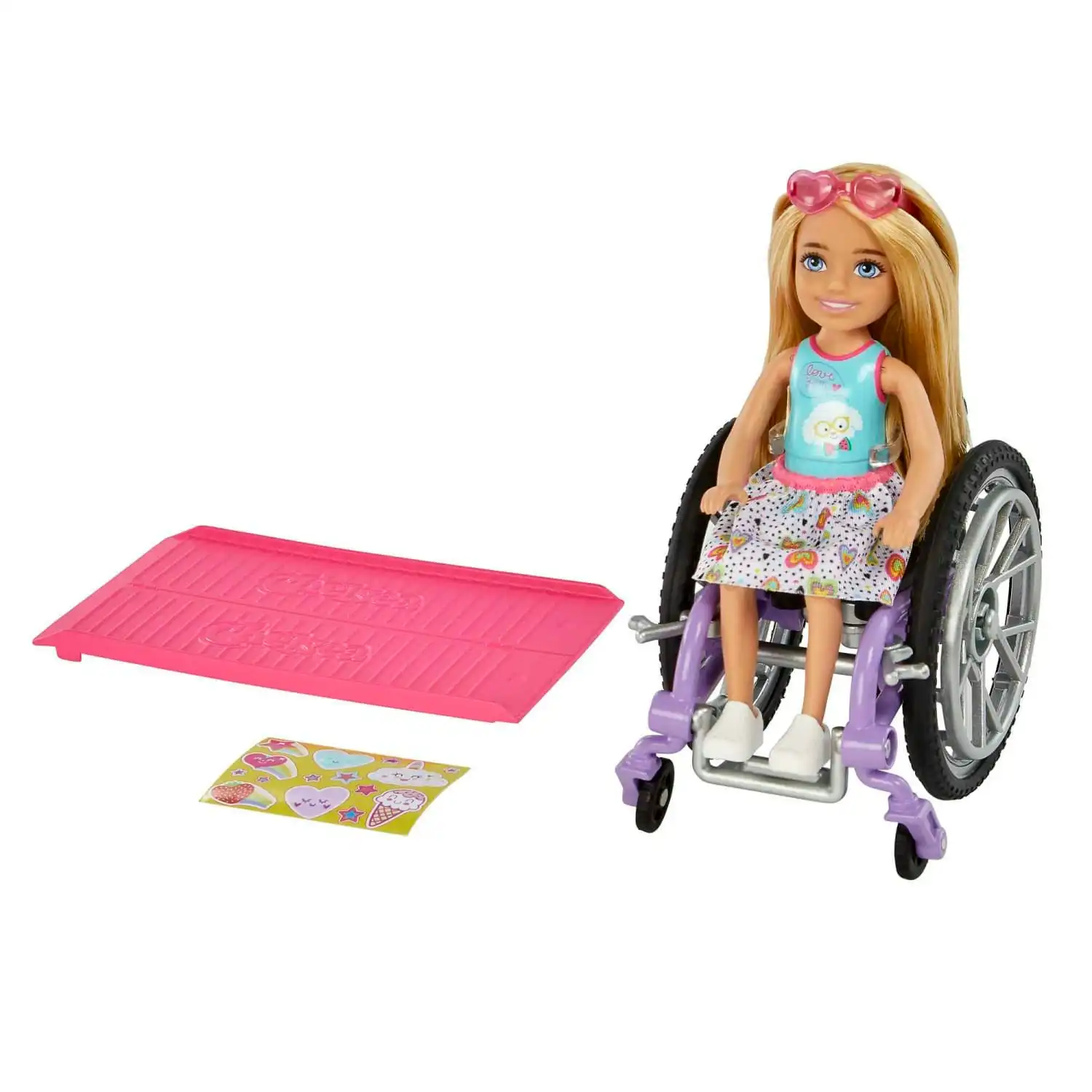 Barbie Chelsea Doll (blonde) & Wheelchair Toy For 3 Year Olds & Up