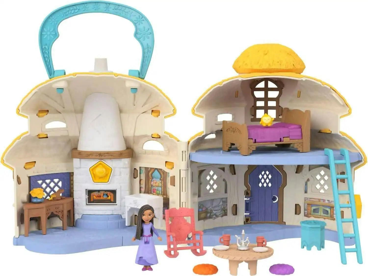 Disney Wish - Mini Doll & Dollhouse Playset Asha Of Rosas Cottage With Micro Doll Star Figure & 15+ Furniture & Accessories Travel Toys