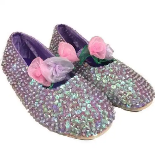 Fairy Girls - Costume Rose Sequin Shoes Lavender Small