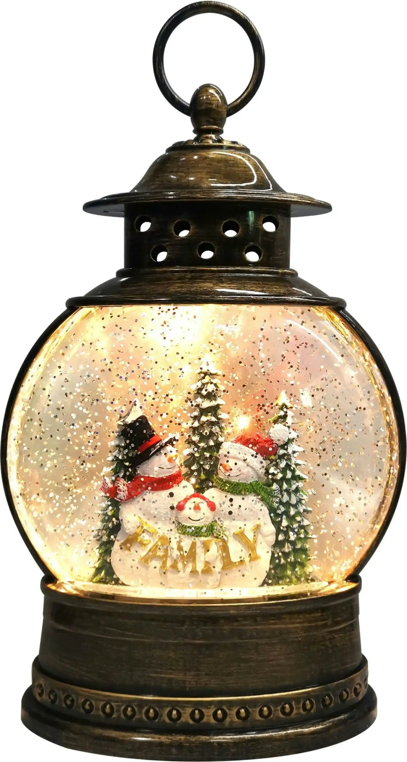 Cotton Candy - Xmas Round Lantern Snowman Family