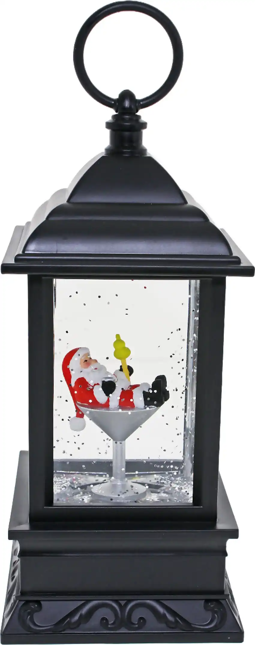 Cotton Candy - Xmas Black Lantern Santa In A Martini