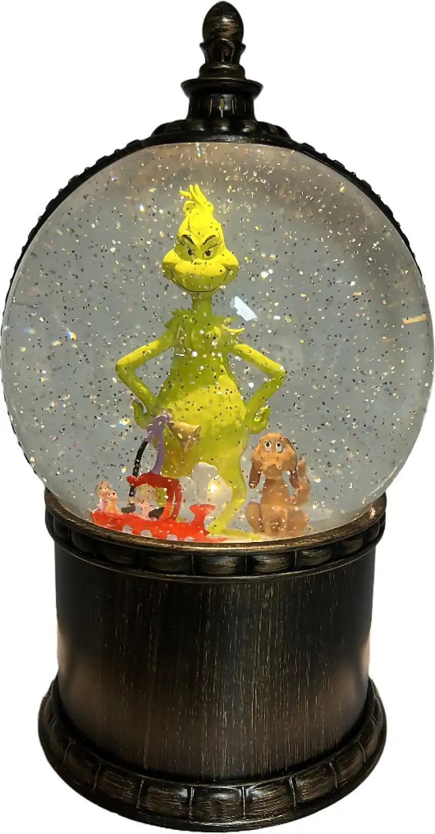Cotton Candy - Xmas Grinch Snowglobe With Max And Train - Dr. Seuss