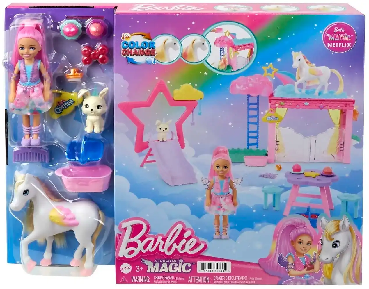 Barbie - A Touch Of Magic Chelsea Doll Playset With Baby Pegasus Winged Horse Toys - Mattel