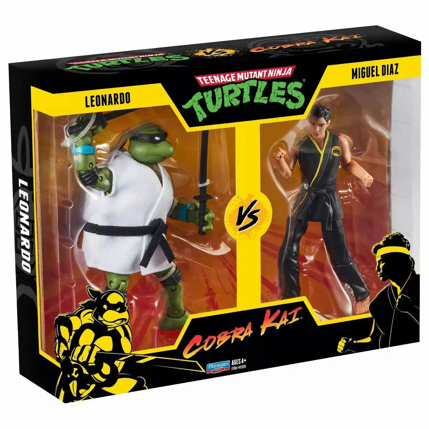 Teenage Mutant Ninja Turtles - Cobra Kai - Leonardo Vs Miguel Diaz 2 Pack Figurine Playset
