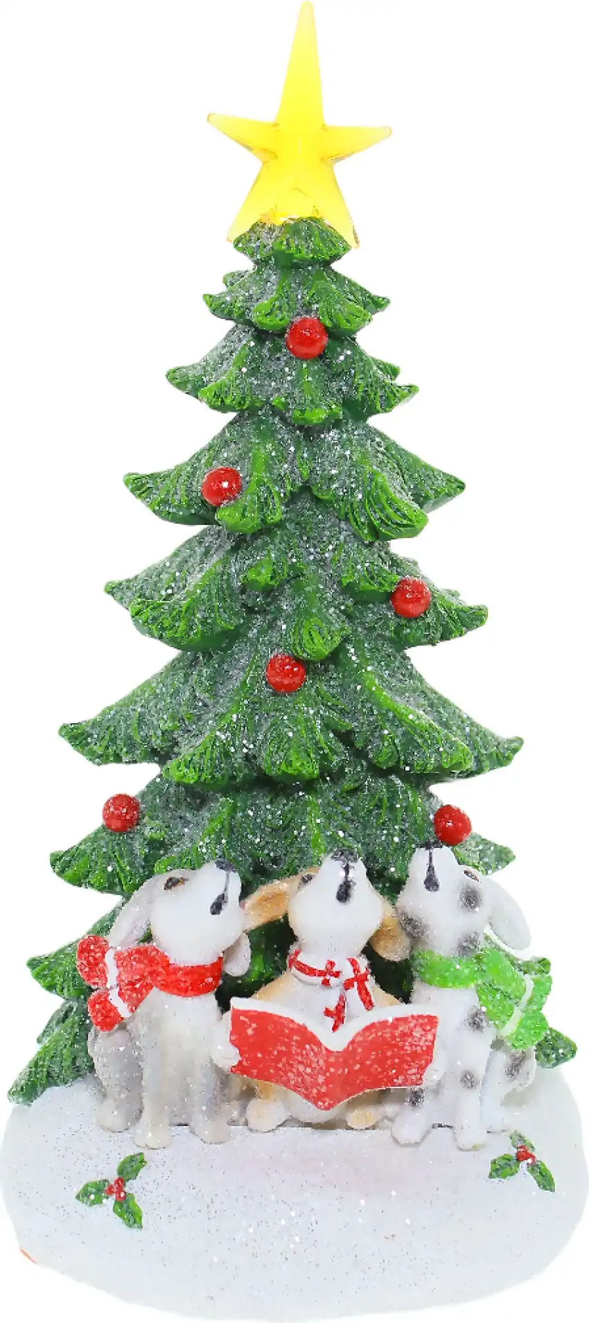 Cotton Candy - Xmas Dogs Caroling With Christmas Tree Decoration Led