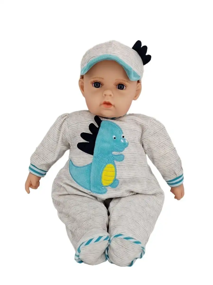 Cotton Candy -  Baby Doll James With Dinosaur And Cap Soft Body 50cm