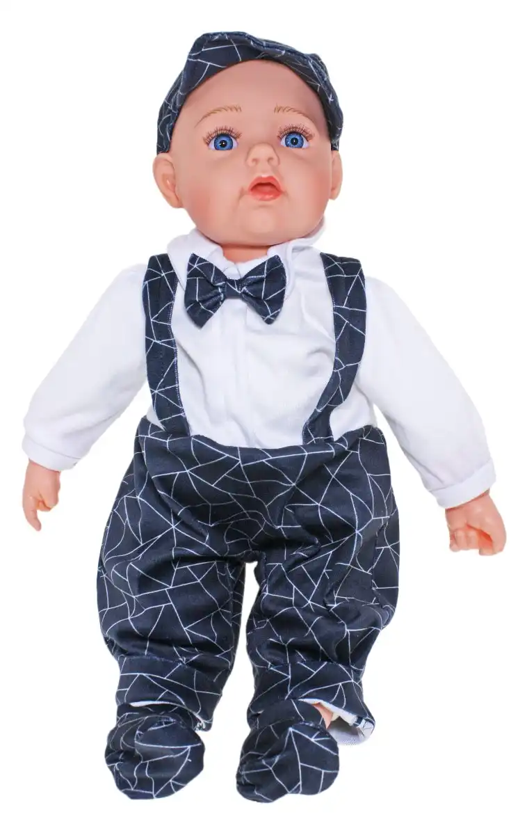Cotton Candy -  Baby Doll Liam With Navy Bow Tie Soft Body 50cm