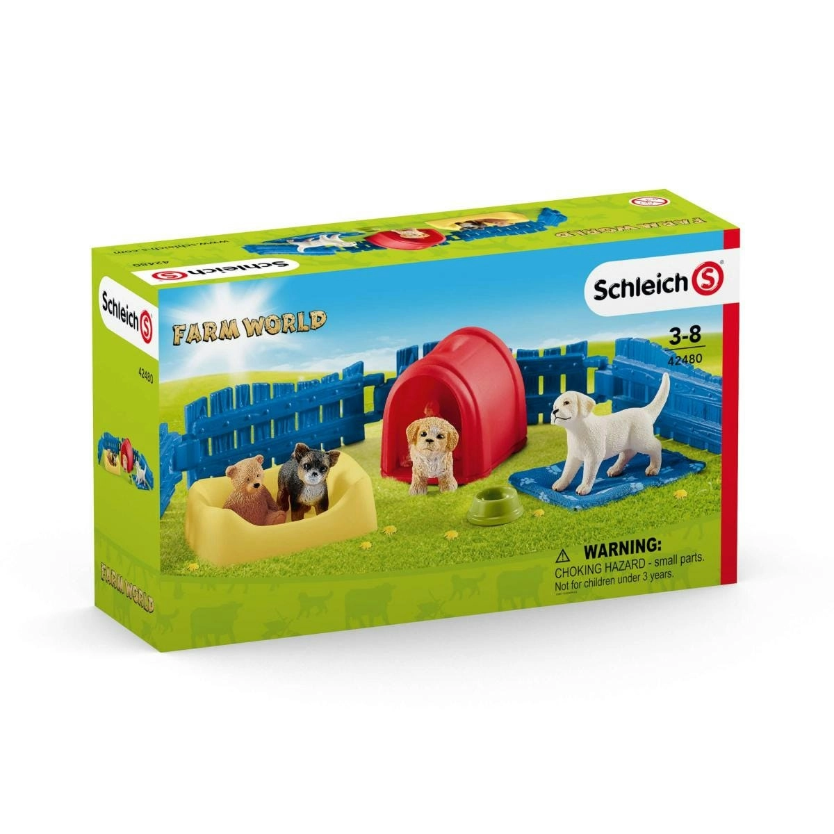 Schleich - Puppy Pen Animal Playset