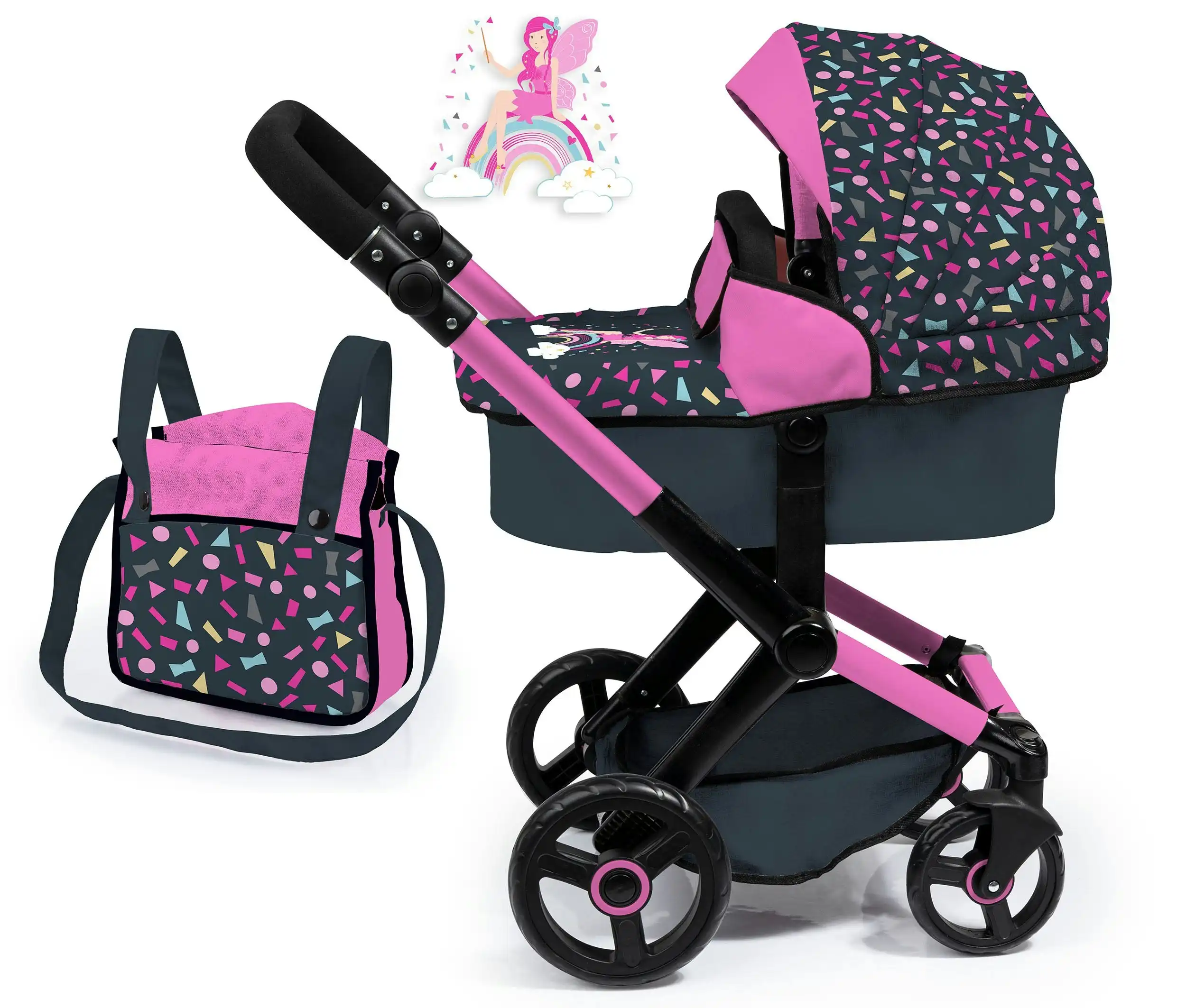 Bayer Xeo Compact Doll Pram Confetti