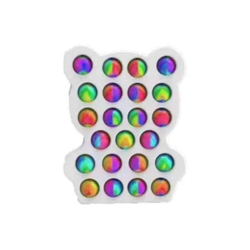 Pop-it Bubble Bear Fidget Toy Assorted Rainbow Colors