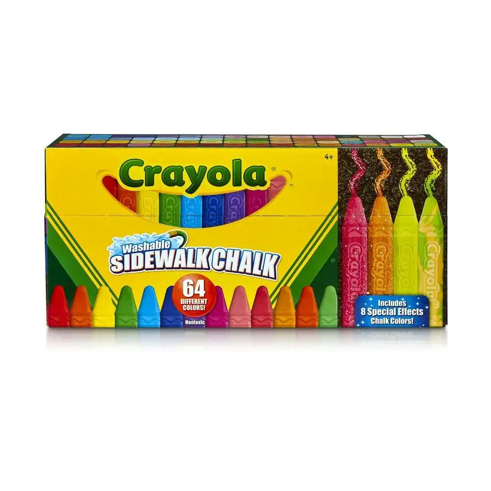 Crayola Washable Sidewalk Chalk 64 Different Colors Includes Glitter & Neon