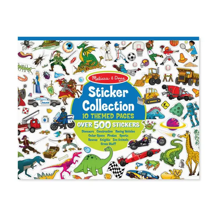 Melissa & Doug - Sticker Collection Book: 500+ Stickers - Dinosaurs Vehicles Space And More