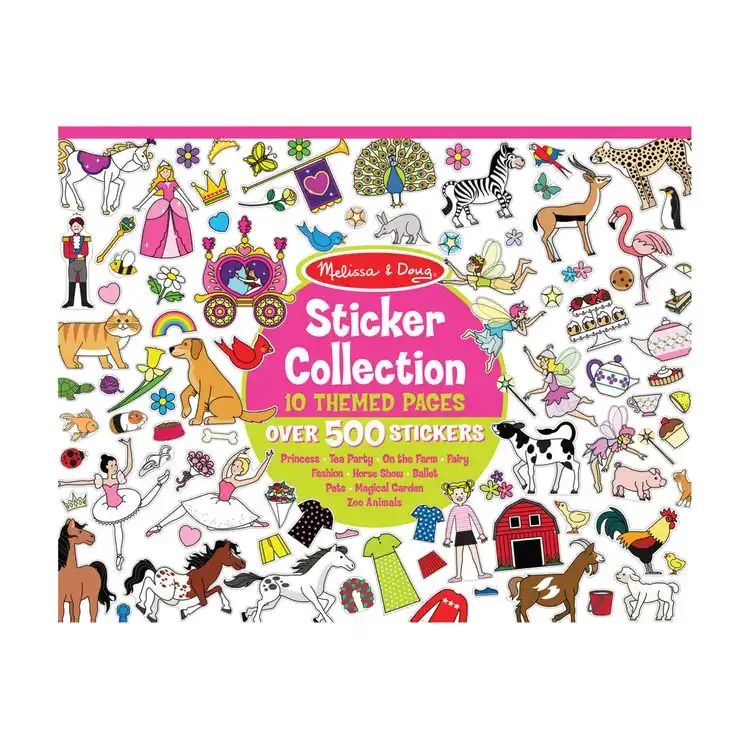Melissa & Doug - Sticker Collection Book: 500+ Stickers - Princesses Tea Party Animals And More