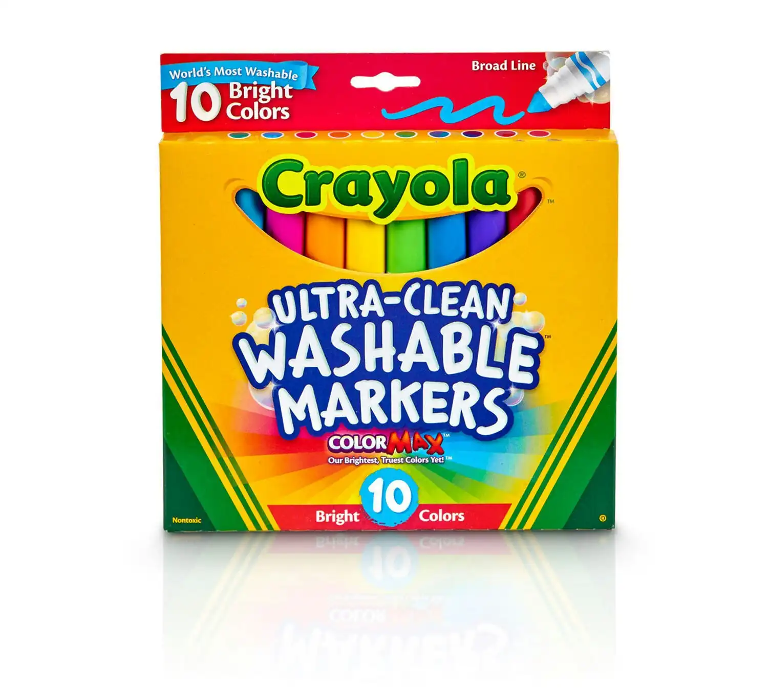 Crayola - Ultra-clean Markers Broad Line Bright 10 Count.