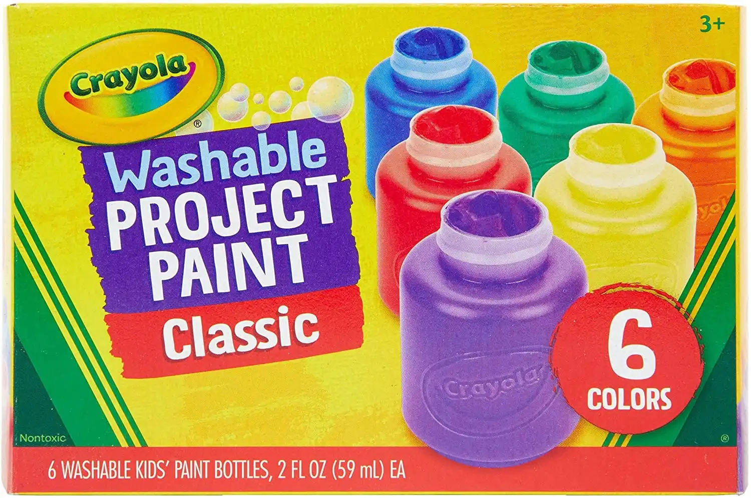Crayola Washable Kids Paint 6pk Classic Colours