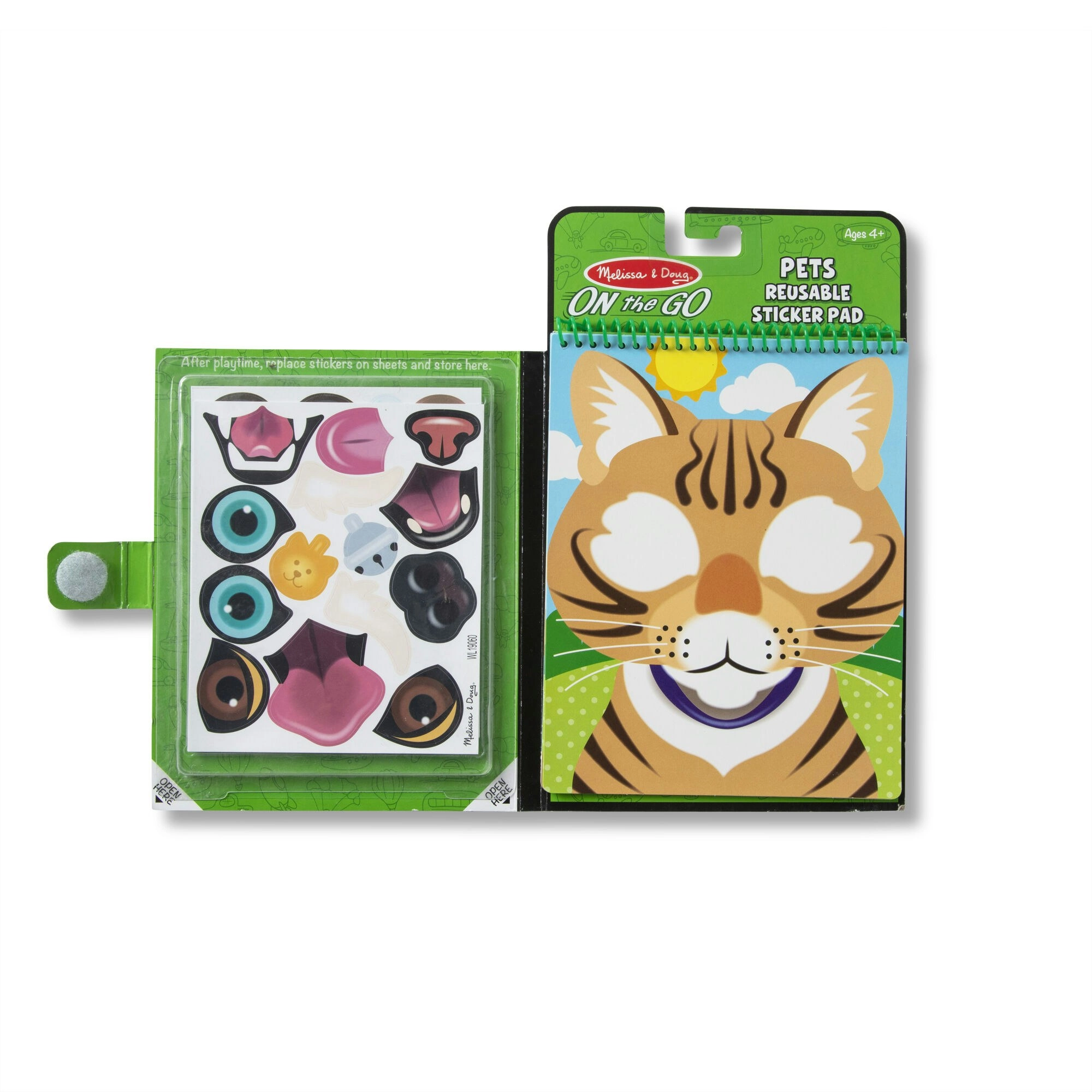 Melissa & Doug - Make-a-face - Pets Reusable Sticker Pad - On The Go Travel Activity