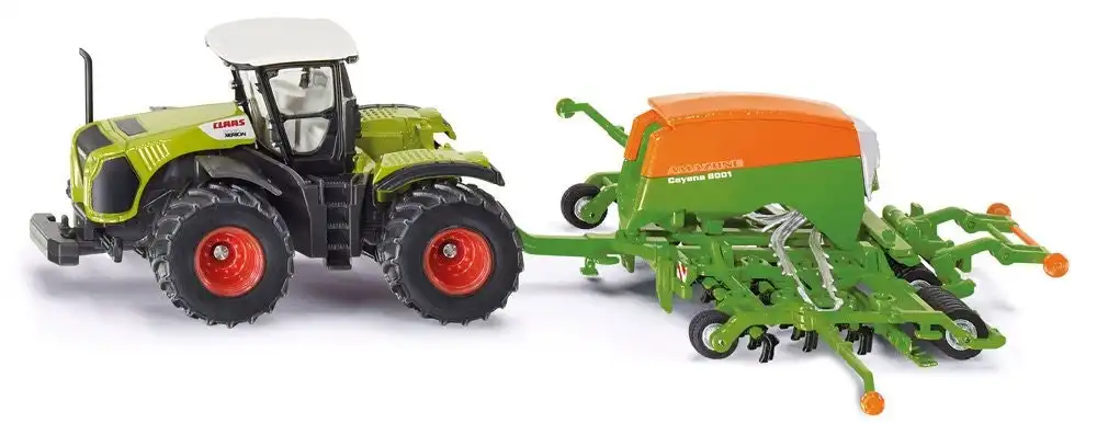 Siku - Claas Xerion Tractor And High-performance Amazone Cayenna 6001 Seeder