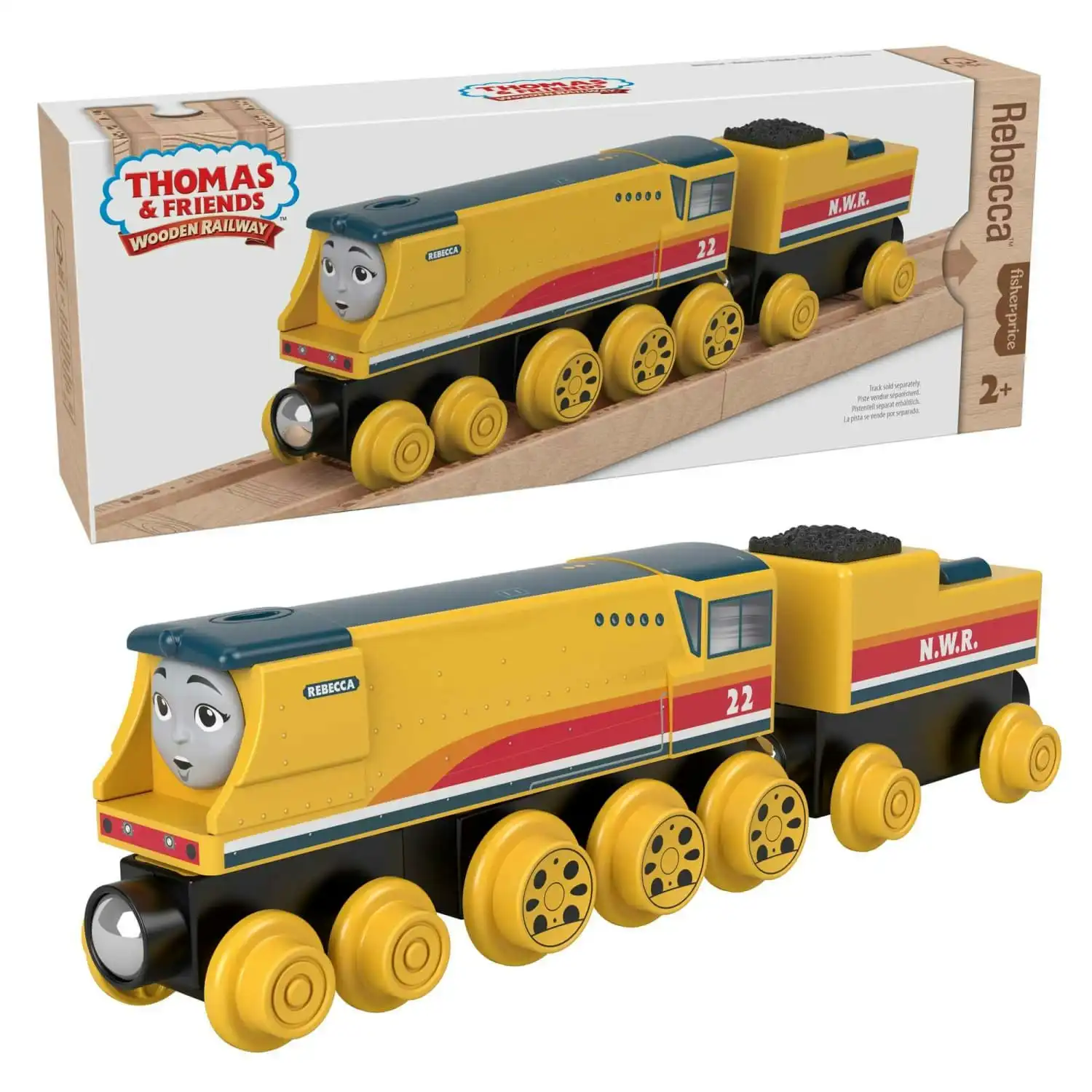 Thomas & Friends Wooden Railway Rebecca Train Engine And Coal Car