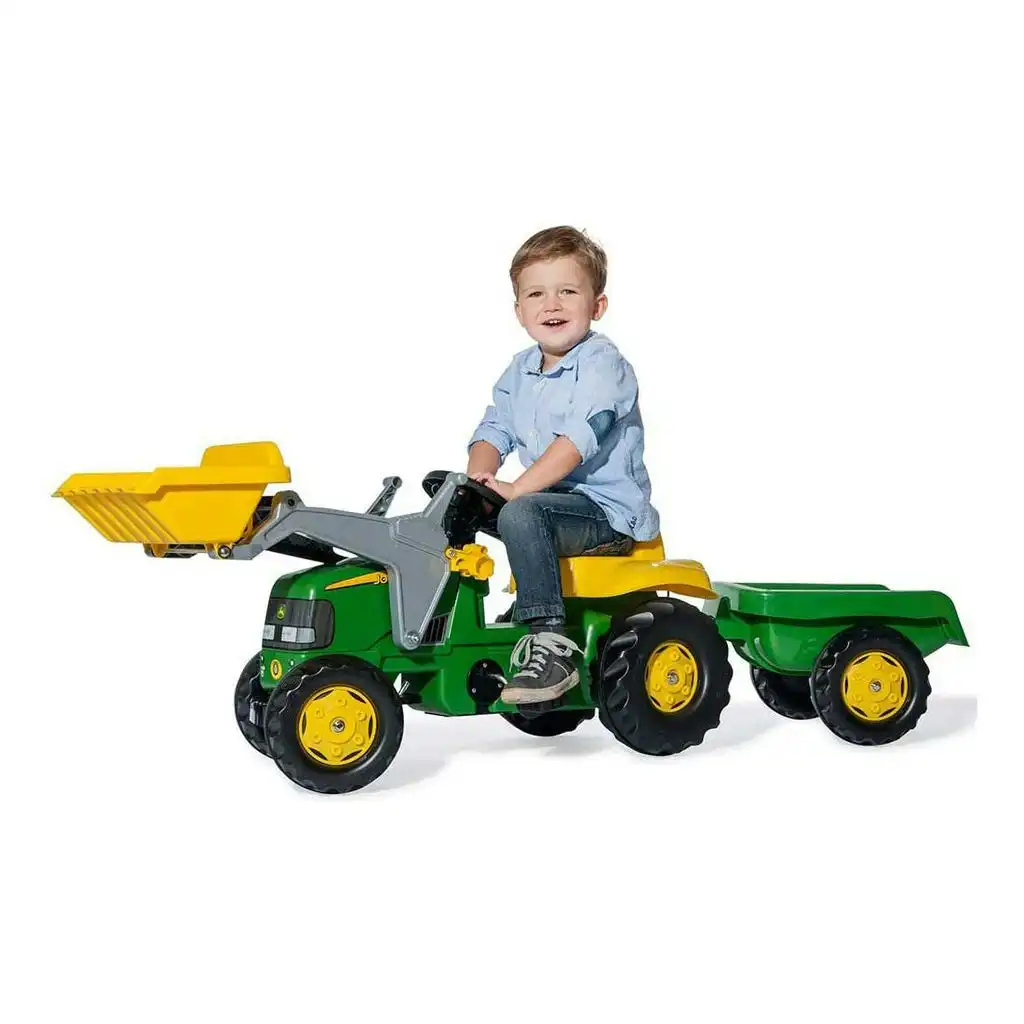 John Deere - Tomy Rolly Kid Ride-on Tractor With Trailer And Front Loader